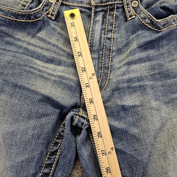 BKE Jake Straight Leg Jeans Mens Size 30S (30x29) Blue Faded Distress Stretch - Picture 9 of 11